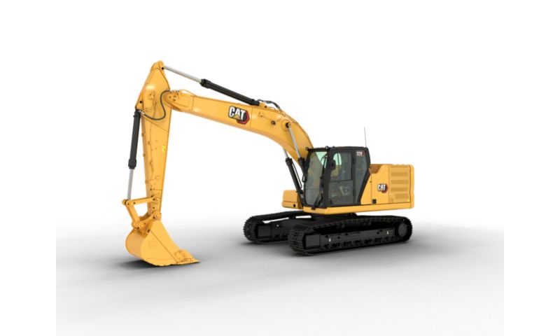 Excavator machine on a white background